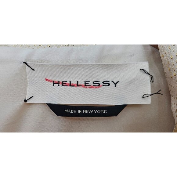 NWT Women's - Hellessy Gold Silk Long Sleeve Blouse, Size 4 - Picture 2 of 11